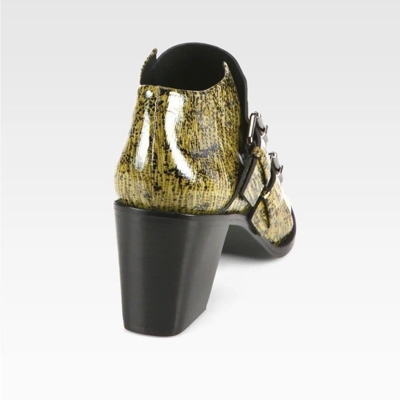 Tibi Billie Lizard-Embossed Leather Ankle Boots Size 39.5 - Picture 3 of 12